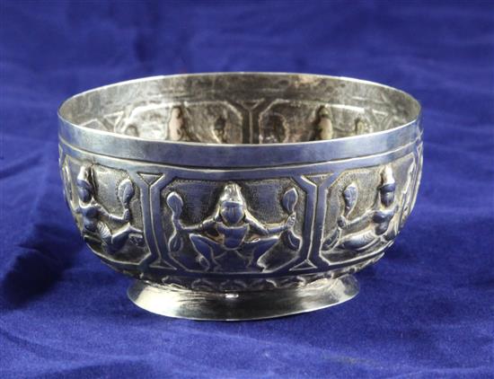 A 20th century Burmese silver bowl, 3 oz.
